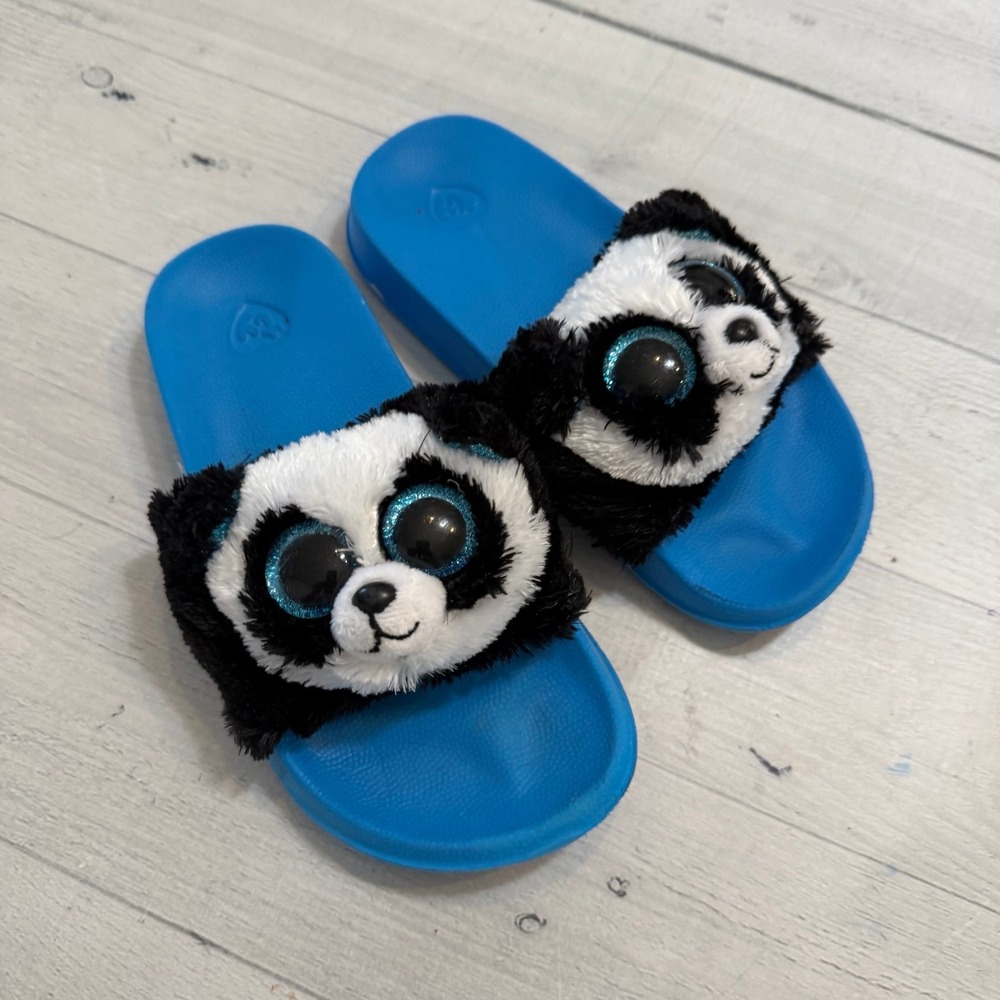 TY‎ beanie boos panda slip on shoes slide little kids size 11-1
